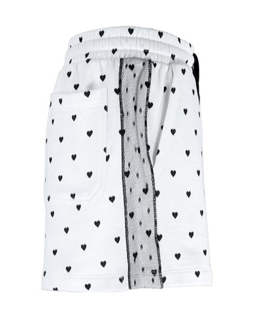 RED Valentino White Heart Printed Drawstring Shorts