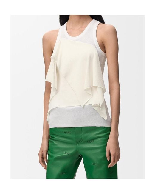 Loewe White Layered Sleeveless Top