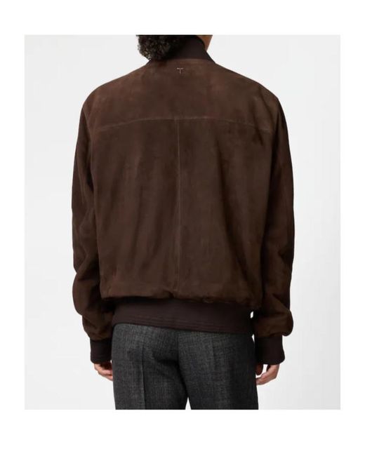 Tod's Brown Suede Bomber Jacket for men