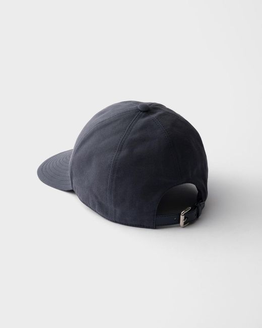 Prada Blue Old Gabardine Baseball Cap for men