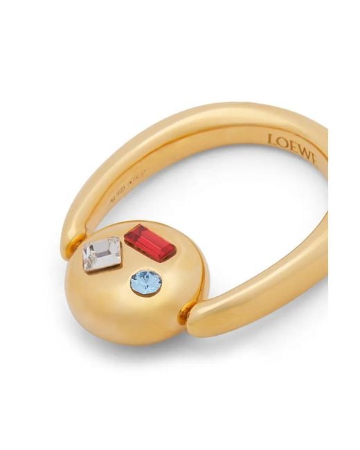Loewe Metallic Anagram Pebble Ring