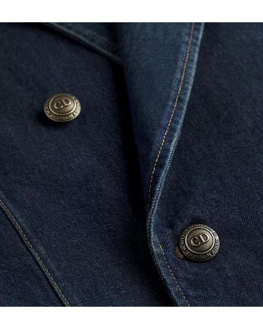 Dior Blue Double-Breasted Suit Jacket for men