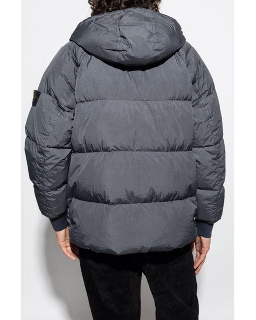 Stone Island Gray Compass-Patch Puffer Jacket for men