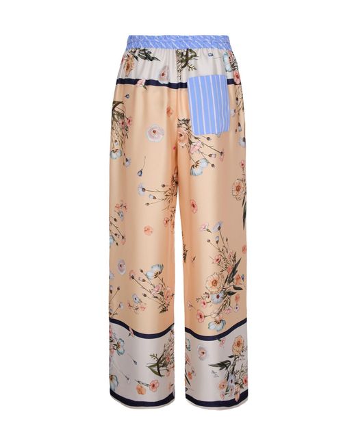 Liu Jo Blue Drawstring Palazzo Trousers