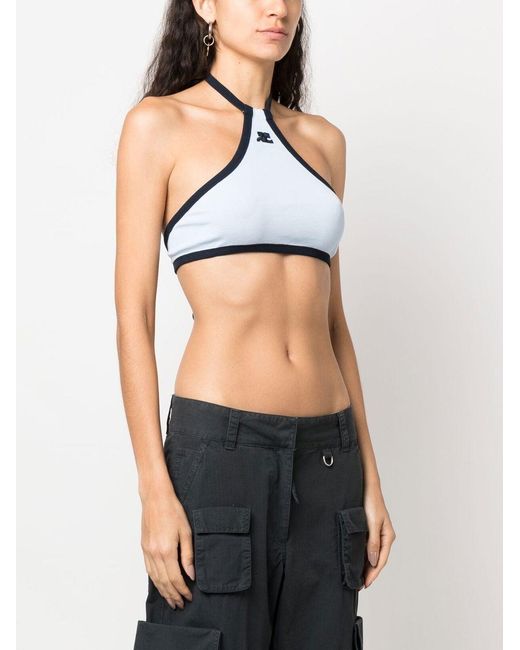 Courreges White Halterneck Cropped Top
