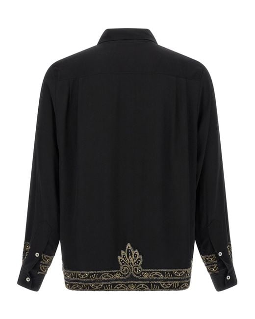 Bode Black 'Beaded Epoque' Shirt for men
