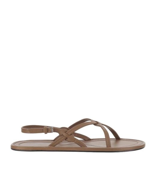 The Row Brown Leather Sandals