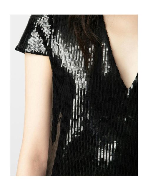 Zadig & Voltaire Black Rashu Sequin Mini Dress