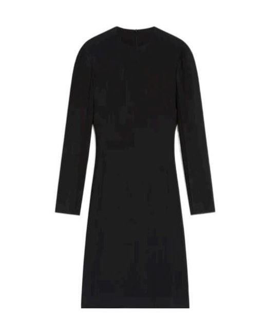 Phoebe Philo Black Pleated Long-Sleeved Dress