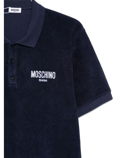 Moschino Blue Collared Polo Shirt for men
