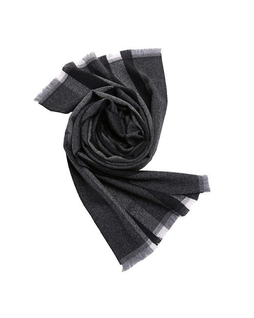 Gucci Black Striped Wool Scarf for men