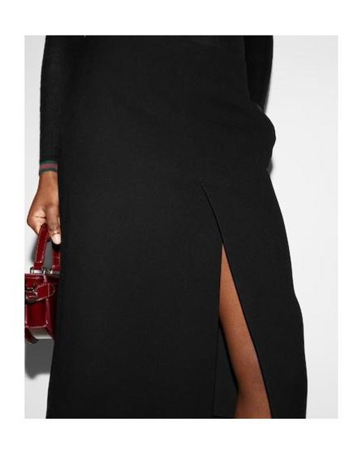 Gucci Black Crêpe Slit Detailed Skirt