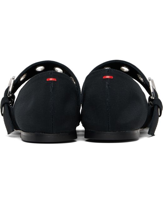 Aeyde Black Uma Eyelet Mary Jane Ballet Flats