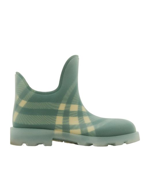 Burberry Green Marsh Checkered Round-Toe Ankle Boots for men