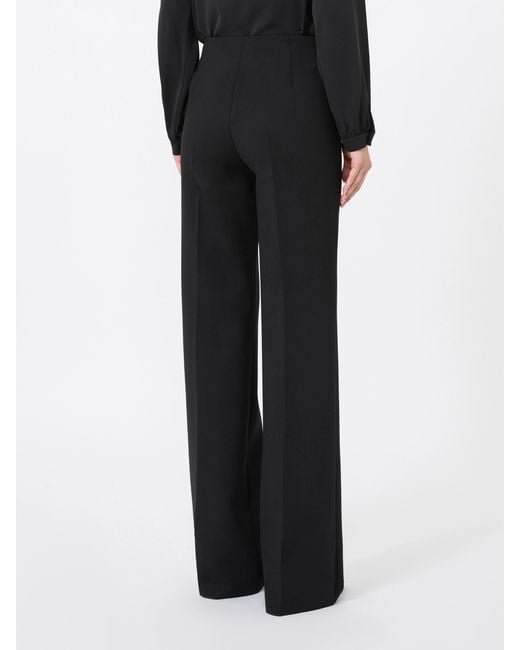 Max Mara Black Pressed-Crease Straight-Leg Trousers
