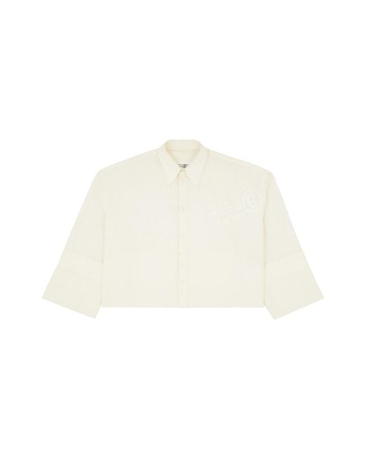 MM6 by Maison Margiela White Wide-Sleeved Poplin Shirt