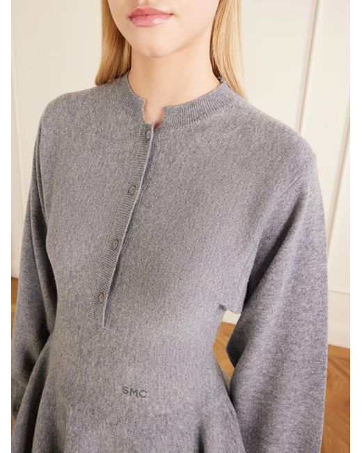 Stella McCartney Gray Wool Peplum Sweater