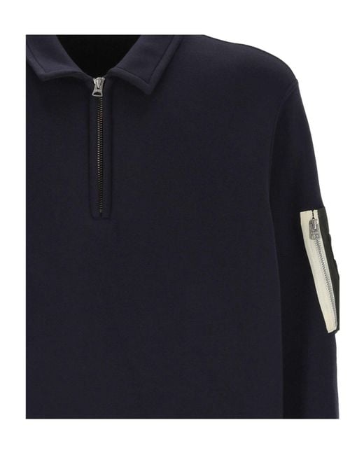 Sacai Blue Long-Sleeve Sweatshirt for men