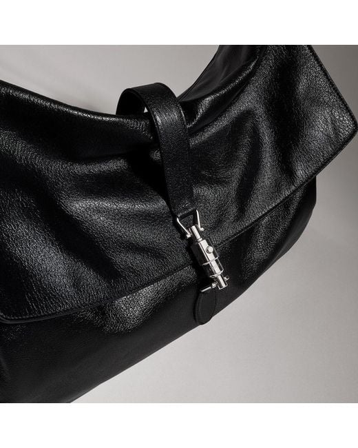 Gucci Black Large Crossbody Bag With Piston Closure for men