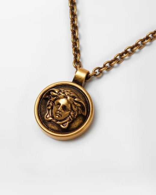 Versace Metallic Medusa Pendant Necklace