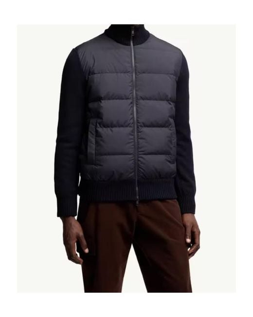 Moncler Blue Padded Zip-Up Cardigan for men