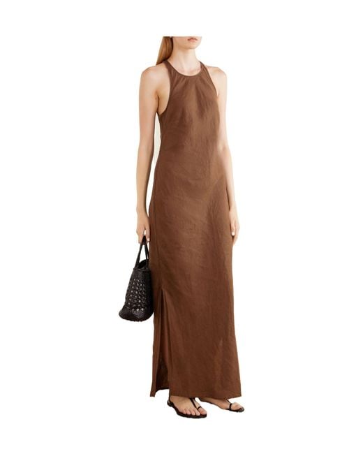 James Perse Brown Linen Maxi Dress