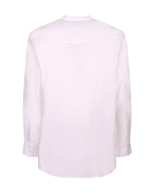 Officine Generale Pink Officine Générale Band-Collar Shirt for men