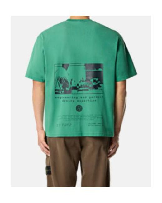 Stone Island Green Graphic-Print T-Shirt for men