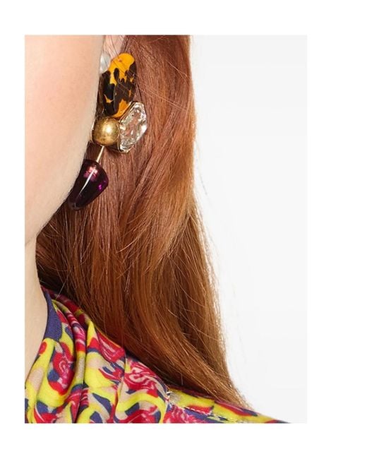 Dries Van Noten Multicolor Handmade Crystal-Embellished Earrings