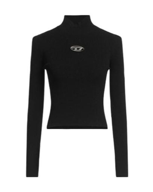 DIESEL Black Solid-Color Knitted Sweater