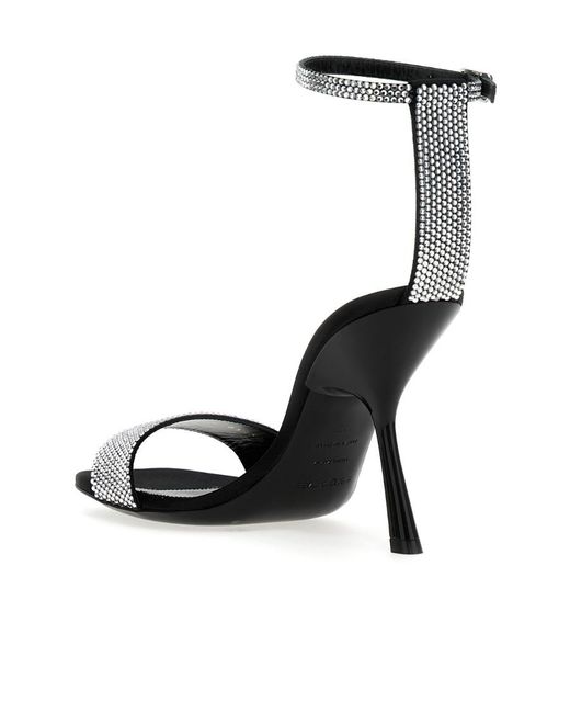 Sergio Rossi Black Logo High-Heeled Sandals