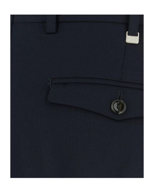 Pt Pantaloni Black Casual Trousers With Belt Loops for men