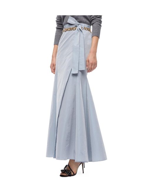 Pinko Blue Mermaid Flared Skirt