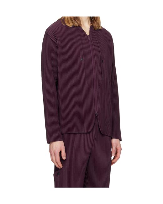 Homme Plissé Issey Miyake Purple Quarry Zip-Up Jacket for men