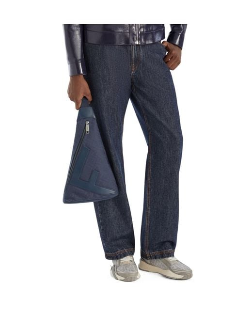 Fendi Blue Ff Cono Large Backpack for men
