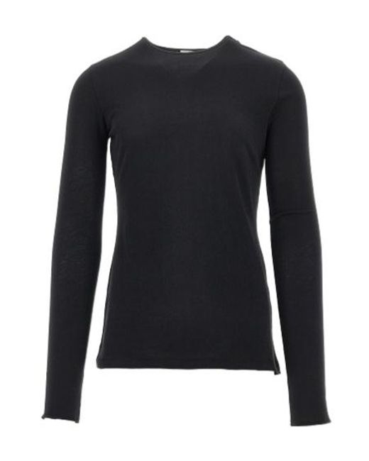 Entire studios Black Sheer Long Sleeve Knitted Top