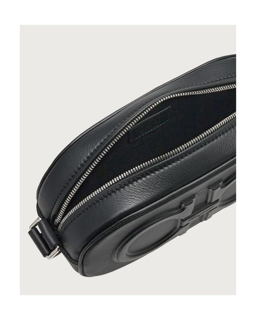 Ferragamo Black Ferragamo Double Gancio Crossbody Bag for men