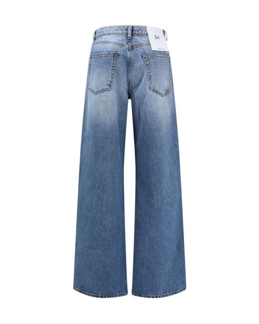 3x1 Blue The Kat Darted Wide-Leg Jeans