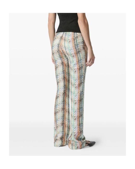 Missoni Gray Zigzag Sequinned Knitted Trousers