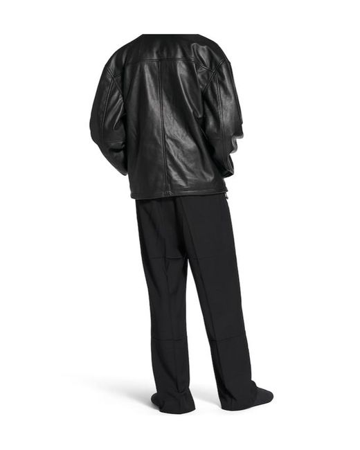 Balenciaga Black Nano Bb Zipped Leather Jacket for men