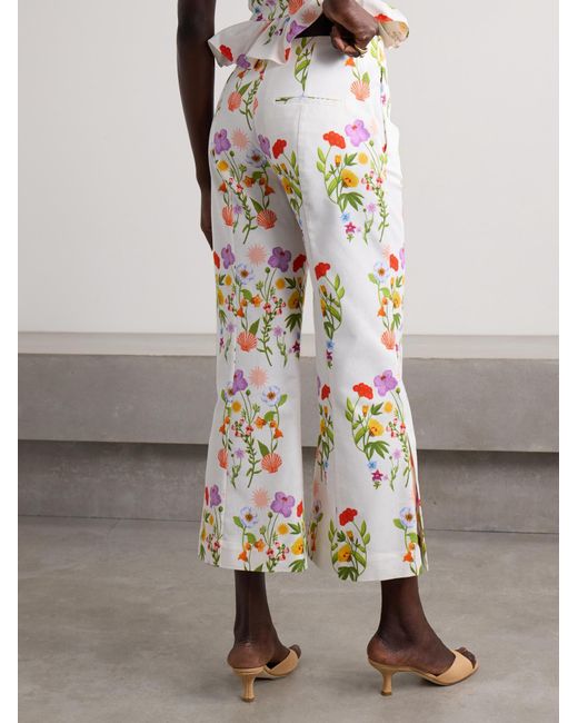 Borgo De Nor White High-Waisted Cropped Flare Pants
