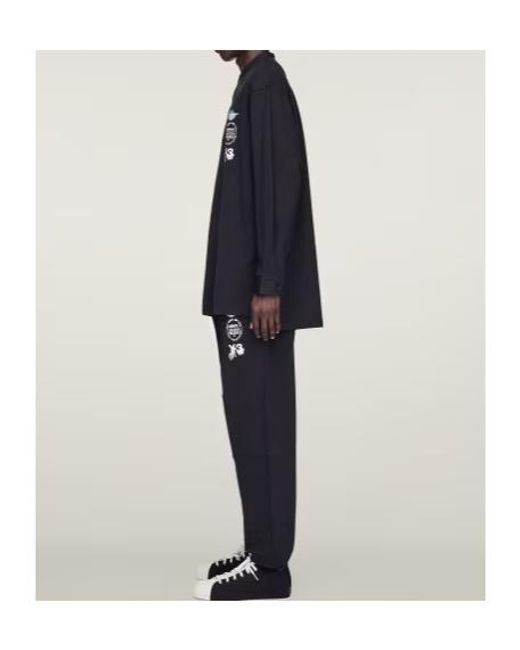 Y-3 Black Long-Sleeve Polo Shirt for men