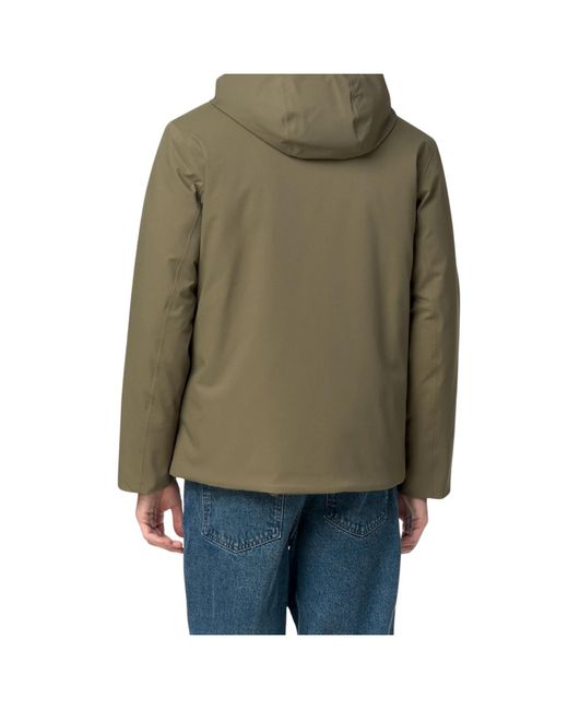 K-Way Green Logo-Printed Cotton-Padded Jacket for men