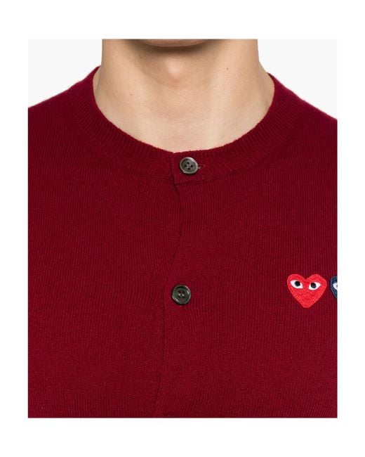 COMME DES GARÇONS PLAY Red Comme Des Garçons Play Crewneck Knitted Cardigan