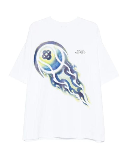 Casablanca Blue Tshirt Bright Interlock for men