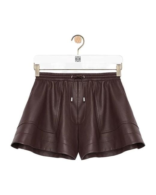 Loewe Brown Elastic Drawstring Waist Shorts