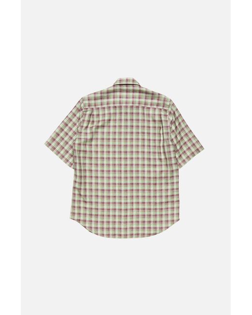 Acne Gray Checked Short-Sleeve Shirt