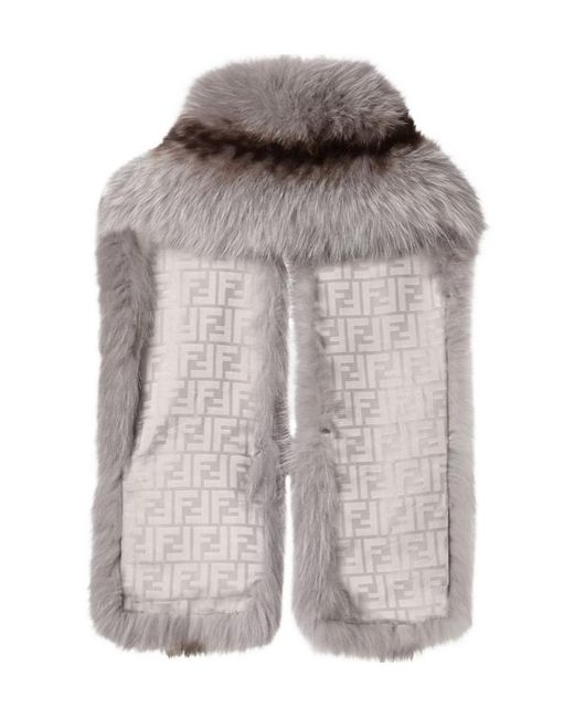 Fendi Gray Fox Fur Stole