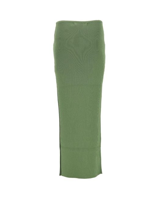 Christopher Esber Green Ribbed Skirt
