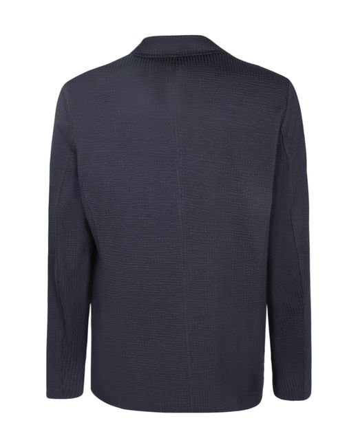 Harris Wharf London Blue Seersucker Two-Button Blazer for men